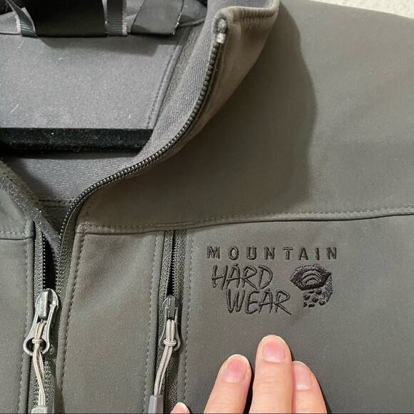 Mountain Hardware Grey Mens Full Zip Jacket M Charcoal Gray Lightweight Coat - Picture 2 of 14